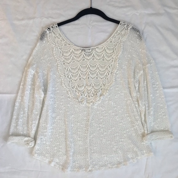 Lightweight Sweater with Lace Back Detail - Picture 2 of 4